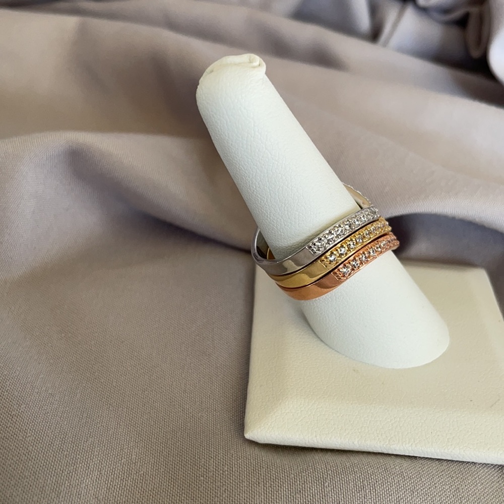 Wishbone Diamond Stackable Rings - Picture 3 of 6